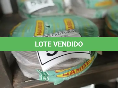 LOTE 533 - 02 ROLOS DE FIO 1X1,5MM ANTI CHAMA 450/750 100 METROS NA COR CINZA. (NO ESTADO) ATENÇÃO! FAZER A VISITAÇÃO ANTES DE ARREMATAR, NÃO SABEMOS SE FUNCIONA, LEILÃO NÃO TEM GARANTIA E NEM DEVOLUÇÃO, SUJEITO A POSSÍVEIS AVARIAS VISÍVEIS/OCULTAS E/OU AUSÊNCIA DE COMPONENTES.