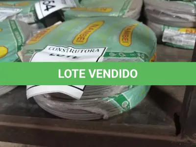 LOTE 553 - 02 ROLOS DE FIO 1X1,5MM ANTI CHAMA 450/750 100METROS NA COR CINZA. (NO ESTADO) ATENÇÃO! FAZER A VISITAÇÃO ANTES DE ARREMATAR, NÃO SABEMOS SE FUNCIONA, LEILÃO NÃO TEM GARANTIA E NEM DEVOLUÇÃO, SUJEITO A POSSÍVEIS AVARIAS VISÍVEIS/OCULTAS E/OU AUSÊNCIA DE COMPONENTES.
