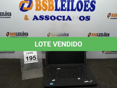 LOTE 195 - 01 NOTEBOOK MARCA LENOVO THINKPAD. (NO ESTADO) ATENÇÃO! FAZER A VISITAÇÃO ANTES DE ARREMATAR, NÃO SABEMOS SE FUNCIONA, LEILÃO NÃO TEM GARANTIA E NEM DEVOLUÇÃO, SUJEITO A POSSÍVEIS AVARIAS VISÍVEIS/OCULTAS E/OU AUSÊNCIA DE COMPONENTES.