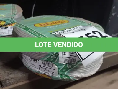 LOTE 552 - 02 ROLOS DE FIO 1X1,5MM ANTI CHAMA 450/750 100 METROS NA COR CINZA. (NO ESTADO) ATENÇÃO! FAZER A VISITAÇÃO ANTES DE ARREMATAR, NÃO SABEMOS SE FUNCIONA, LEILÃO NÃO TEM GARANTIA E NEM DEVOLUÇÃO, SUJEITO A POSSÍVEIS AVARIAS VISÍVEIS/OCULTAS E/OU AUSÊNCIA DE COMPONENTES.