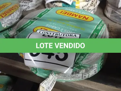 LOTE 545 - 02 ROLOS DE FIO 1X1,5MM ANTI CHAMA 450/750 100METROS NA COR CINZA . (NO ESTADO) ATENÇÃO! FAZER A VISITAÇÃO ANTES DE ARREMATAR, NÃO SABEMOS SE FUNCIONA, LEILÃO NÃO TEM GARANTIA E NEM DEVOLUÇÃO, SUJEITO A POSSÍVEIS AVARIAS VISÍVEIS/OCULTAS E/OU AUSÊNCIA DE COMPONENTES.