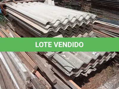 LOTE 602 - 01 LOTE COM TELHA DE FIBROCIMENTO ONDULADAS. (NO ESTADO) ATENÇÃO! FAZER A VISITAÇÃO ANTES DE ARREMATAR, NÃO SABEMOS SE FUNCIONA, LEILÃO NÃO TEM GARANTIA E NEM DEVOLUÇÃO, SUJEITO A POSSÍVEIS AVARIAS VISÍVEIS/OCULTAS E/OU AUSÊNCIA DE COMPONENTES.