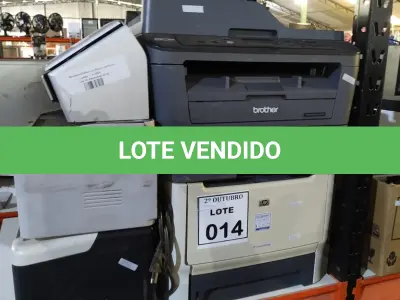 LOTE 014 - 01 IMPRESSORA MULTIFUNCIONAL MARCA BROTHER MODELO DCO-L25400W, 03 IMPRESSORAS DE MARCAS E MODELOS DIVERSOS 01 SCANNER MARCA FUJITSU. (NO ESTADO) ATENÇÃO! FAZER A VISITAÇÃO ANTES DE ARREMATAR, NÃO SABEMOS SE FUNCIONA, LEILÃO NÃO TEM GARANTIA E NEM DEVOLUÇÃO, SUJEITO A POSSÍVEIS AVARIAS VISÍVEIS/OCULTAS E/OU AUSÊNCIA DE COMPONENTES.