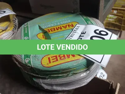 LOTE 506 - 02 ROLOS DE FIO 1X1,5MM ANTI CHAMA 450/750 100METROS NA COR AMARELO. (NO ESTADO) ATENÇÃO! FAZER A VISITAÇÃO ANTES DE ARREMATAR, NÃO SABEMOS SE FUNCIONA, LEILÃO NÃO TEM GARANTIA E NEM DEVOLUÇÃO, SUJEITO A POSSÍVEIS AVARIAS VISÍVEIS/OCULTAS E/OU AUSÊNCIA DE COMPONENTES.