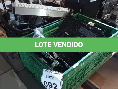 LOTE 092 - 01 LOTE COM VÁRIOS APARELHOS DE TELEFONE, PLACAS MÃE E GRANDE QUANTIDADE DE CABOS DIVERSOS. (NO ESTADO) ATENÇÃO! FAZER A VISITAÇÃO ANTES DE ARREMATAR, NÃO SABEMOS SE FUNCIONA, LEILÃO NÃO TEM GARANTIA E NEM DEVOLUÇÃO, SUJEITO A POSSÍVEIS AVARIAS VISÍVEIS/OCULTAS E/OU AUSÊNCIA DE COMPONENTES.