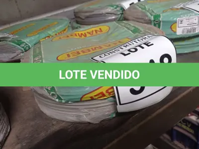 LOTE 548 - 02 ROLOS DE FIO 1X1,5MM ANTI CHAMA 450/750 100 METROS NA COR CINZA. (NO ESTADO) ATENÇÃO! FAZER A VISITAÇÃO ANTES DE ARREMATAR, NÃO SABEMOS SE FUNCIONA, LEILÃO NÃO TEM GARANTIA E NEM DEVOLUÇÃO, SUJEITO A POSSÍVEIS AVARIAS VISÍVEIS/OCULTAS E/OU AUSÊNCIA DE COMPONENTES.