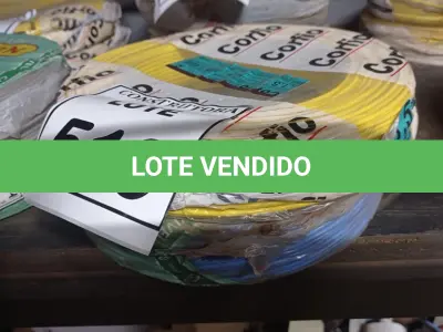 LOTE 510 - 02 ROLOS DE FIO 1X1,5MM ANTI CHAMA 450/750 100 METROS NA COR AMARELO E AZUL. (NO ESTADO) ATENÇÃO! FAZER A VISITAÇÃO ANTES DE ARREMATAR, NÃO SABEMOS SE FUNCIONA, LEILÃO NÃO TEM GARANTIA E NEM DEVOLUÇÃO, SUJEITO A POSSÍVEIS AVARIAS VISÍVEIS/OCULTAS E/OU AUSÊNCIA DE COMPONENTES.