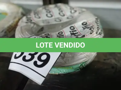 LOTE 539 - 02 ROLOS DE FIO 1X1,5MM ANTI CHAMA 450/750 100 METROS NA COR CINZA E BRANCO. (NO ESTADO) ATENÇÃO! FAZER A VISITAÇÃO ANTES DE ARREMATAR, NÃO SABEMOS SE FUNCIONA, LEILÃO NÃO TEM GARANTIA E NEM DEVOLUÇÃO, SUJEITO A POSSÍVEIS AVARIAS VISÍVEIS/OCULTAS E/OU AUSÊNCIA DE COMPONENTES.