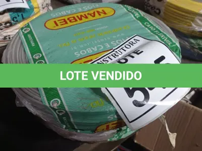 LOTE 545 - 02 ROLOS DE FIO 1X1,5MM ANTI CHAMA 450/750 100METROS NA COR CINZA . (NO ESTADO) ATENÇÃO! FAZER A VISITAÇÃO ANTES DE ARREMATAR, NÃO SABEMOS SE FUNCIONA, LEILÃO NÃO TEM GARANTIA E NEM DEVOLUÇÃO, SUJEITO A POSSÍVEIS AVARIAS VISÍVEIS/OCULTAS E/OU AUSÊNCIA DE COMPONENTES.