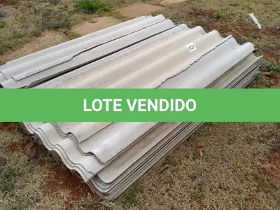 LOTE 627 - 01 LOTE COM TELHA DE FIBROCIMENTO ONDULADAS. (NO ESTADO) ATENÇÃO! FAZER A VISITAÇÃO ANTES DE ARREMATAR, NÃO SABEMOS SE FUNCIONA, LEILÃO NÃO TEM GARANTIA E NEM DEVOLUÇÃO, SUJEITO A POSSÍVEIS AVARIAS VISÍVEIS/OCULTAS E/OU AUSÊNCIA DE COMPONENTES.