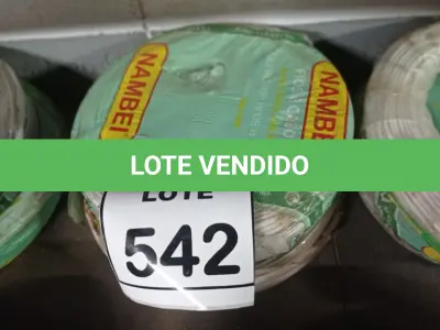 LOTE 542 - 02 ROLOS DE FIO 1X1,5MM ANTI CHAMA 450/750 100 METROS NA COR BRANCO E CINZA. (NO ESTADO) ATENÇÃO! FAZER A VISITAÇÃO ANTES DE ARREMATAR, NÃO SABEMOS SE FUNCIONA, LEILÃO NÃO TEM GARANTIA E NEM DEVOLUÇÃO, SUJEITO A POSSÍVEIS AVARIAS VISÍVEIS/OCULTAS E/OU AUSÊNCIA DE COMPONENTES.