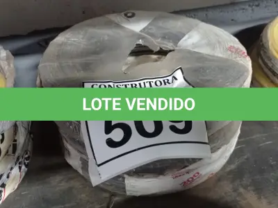 LOTE 509 - 02 ROLOS DE FIO 1X1,5MM ANTI CHAMA 450/750 100 METROS NA COR PRETO. (NO ESTADO) ATENÇÃO! FAZER A VISITAÇÃO ANTES DE ARREMATAR, NÃO SABEMOS SE FUNCIONA, LEILÃO NÃO TEM GARANTIA E NEM DEVOLUÇÃO, SUJEITO A POSSÍVEIS AVARIAS VISÍVEIS/OCULTAS E/OU AUSÊNCIA DE COMPONENTES.