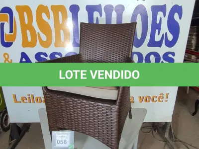 LOTE 058 - 01 CADEIRA DE JARDIM. (NO ESTADO EM QUE SE ENCONTRA. SUJEITO A AVARIAS OCULTAS/VISÍVEIS.) BH1641G