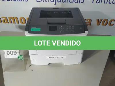 LOTE 009 - 01 IMPRESSORA LEXMARK. (NO ESTADO EM QUE SE ENCONTRA. SUJEITO A AVARIAS OCULTAS/VISÍVEIS.) 3ST414Z