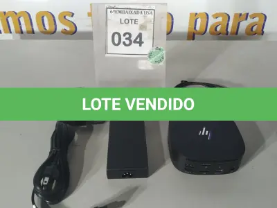 LOTE 034 - 01 DOCKING STATION HP HSN-IX02.(NOVO) (NO ESTADO EM QUE SE ENCONTRA. SUJEITO A AVARIAS OCULTAS/VISÍVEIS.)