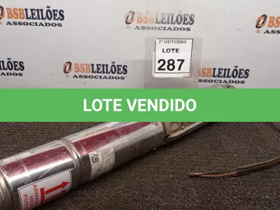 LOTE 287 - 01 BOMBA SUBMERSA. (NO ESTADO) ATENÇÃO! FAZER A VISITAÇÃO ANTES DE ARREMATAR, NÃO SABEMOS SE FUNCIONA, LEILÃO NÃO TEM GARANTIA E NEM DEVOLUÇÃO, SUJEITO A POSSÍVEIS AVARIAS VISÍVEIS/OCULTAS E/OU AUSÊNCIA DE COMPONENTES.