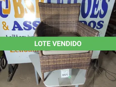 LOTE 051 - 01 CADEIRA DE JARDIM. (NO ESTADO EM QUE SE ENCONTRA. SUJEITO A AVARIAS OCULTAS/VISÍVEIS.) BF8660R