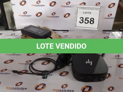LOTE 358 - 01 DOCKING STATION HP HSN-IX02.(NOVO) (NO ESTADO EM QUE SE ENCONTRA. SUJEITO A AVARIAS OCULTAS/VISÍVEIS.)