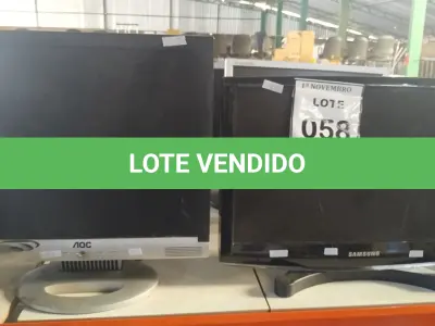 LOTE 058 - 01 LOTE COM VÁRIOS MONITORES LCD MARCAS E MODELOS DIVERSOS. (NO ESTADO) ATENÇÃO! FAZER A VISITAÇÃO ANTES DE ARREMATAR, NÃO SABEMOS SE FUNCIONA, LEILÃO NÃO TEM GARANTIA E NEM DEVOLUÇÃO, SUJEITO A POSSÍVEIS AVARIAS VISÍVEIS/OCULTAS E/OU AUSÊNCIA DE COMPONENTES.
