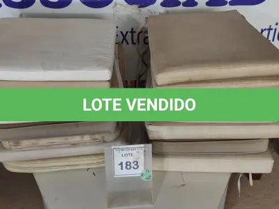 LOTE 183 - 01 LOTE COM ALMOFADAS PARA CADEIRAS DE DIVERSAS CORES E TAMANHOS. (NO ESTADO EM QUE SE ENCONTRA. SUJEITO A AVARIAS OCULTAS/VISÍVEIS.)