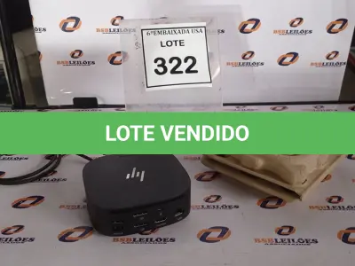 LOTE 322 - 01 DOCKING STATION HP HSN-IX02.(NOVO) (NO ESTADO EM QUE SE ENCONTRA. SUJEITO A AVARIAS OCULTAS/VISÍVEIS.)