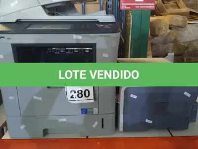 LOTE 280 - 01 IMPRESSORA MULTIFUNCIONAL MODELO SCX-5835NX MARCA SAMSUNG E 01 IMPRESSORA MARCA HP. (NO ESTADO) ATENÇÃO! FAZER A VISITAÇÃO ANTES DE ARREMATAR, NÃO SABEMOS SE FUNCIONA, LEILÃO NÃO TEM GARANTIA E NEM DEVOLUÇÃO, SUJEITO A POSSÍVEIS AVARIAS VISÍVEIS/OCULTAS E/OU AUSÊNCIA DE COMPONENTES.