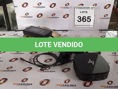 LOTE 365 - 01 DOCKING STATION HP HSN-IX02.(NOVO) (NO ESTADO EM QUE SE ENCONTRA. SUJEITO A AVARIAS OCULTAS/VISÍVEIS.)