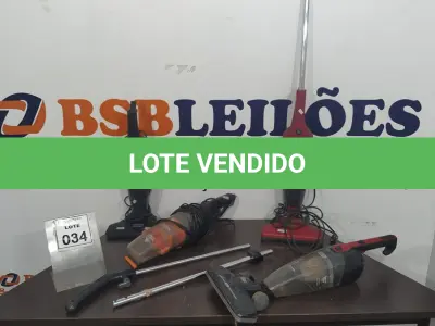 LOTE 034 - 04 ASPIRADORES DE MARCAS E MODELOS DIVERSOS. (NO ESTADO) ATENÇÃO! FAZER A VISITAÇÃO ANTES DE ARREMATAR, NÃO SABEMOS SE FUNCIONA, LEILÃO NÃO TEM GARANTIA E NEM DEVOLUÇÃO, SUJEITO A POSSÍVEIS AVARIAS VISÍVEIS/OCULTAS E/OU AUSÊNCIA DE COMPONENTES.