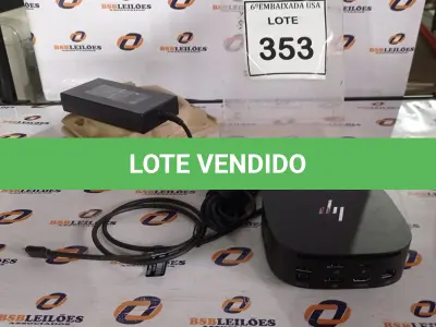 LOTE 353 - 01 DOCKING STATION HP HSN-IX02.(NOVO) (NO ESTADO EM QUE SE ENCONTRA. SUJEITO A AVARIAS OCULTAS/VISÍVEIS.)
