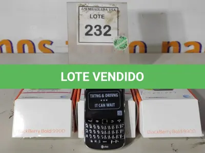LOTE 232 - 03 BLACKBERRY BOLD 9900. (NO ESTADO EM QUE SE ENCONTRA. SUJEITO A AVARIAS OCULTAS/VISÍVEIS.) CS671308, CS671315, CS831097