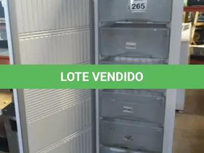 LOTE 265 - 01 FREEZER VERTICA 220V MARCA ELECTROLUX. (NO ESTADO) ATENÇÃO! FAZER A VISITAÇÃO ANTES DE ARREMATAR, NÃO SABEMOS SE FUNCIONA, LEILÃO NÃO TEM GARANTIA E NEM DEVOLUÇÃO, SUJEITO A POSSÍVEIS AVARIAS VISÍVEIS/OCULTAS E/OU AUSÊNCIA DE COMPONENTES.