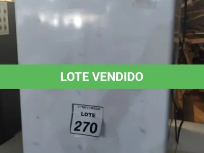 LOTE 270 - 01 FRIGOBAR. (NO ESTADO) ATENÇÃO! FAZER A VISITAÇÃO ANTES DE ARREMATAR, NÃO SABEMOS SE FUNCIONA, LEILÃO NÃO TEM GARANTIA E NEM DEVOLUÇÃO, SUJEITO A POSSÍVEIS AVARIAS VISÍVEIS/OCULTAS E/OU AUSÊNCIA DE COMPONENTES.