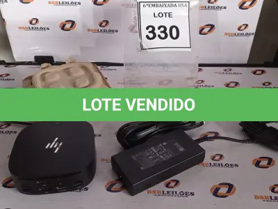 LOTE 330 - 01 DOCKING STATION HP HSN-IX02.(NOVO) (NO ESTADO EM QUE SE ENCONTRA. SUJEITO A AVARIAS OCULTAS/VISÍVEIS.)