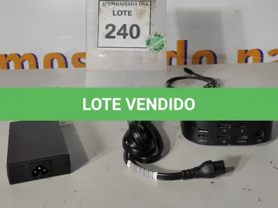 LOTE 240 - 01 DOCKING STATION HP HSN-IX02. (NOVO) (NO ESTADO EM QUE SE ENCONTRA. SUJEITO A AVARIAS OCULTAS/VISÍVEIS.)