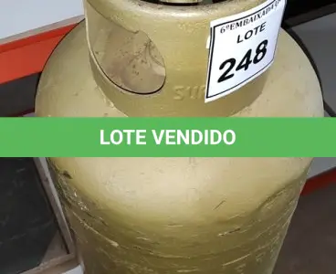 LOTE 248 - 01 BOTIJÃO DE GÁS VAZIO P45. (NO ESTADO EM QUE SE ENCONTRA. SUJEITO A AVARIAS OCULTAS/VISÍVEIS.)