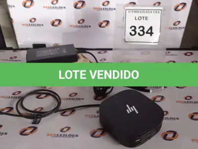 LOTE 334 - 01 DOCKING STATION HP HSN-IX02.(NOVO) (NO ESTADO EM QUE SE ENCONTRA. SUJEITO A AVARIAS OCULTAS/VISÍVEIS.)
