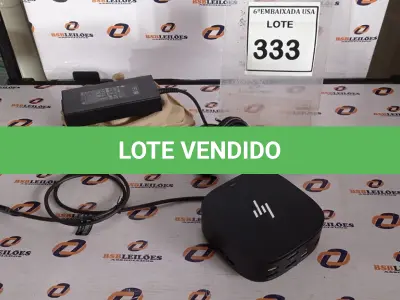 LOTE 333 - 01 DOCKING STATION HP HSN-IX02.(NOVO) (NO ESTADO EM QUE SE ENCONTRA. SUJEITO A AVARIAS OCULTAS/VISÍVEIS.)