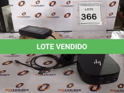 LOTE 366 - 01 DOCKING STATION HP HSN-IX02.(NOVO) (NO ESTADO EM QUE SE ENCONTRA. SUJEITO A AVARIAS OCULTAS/VISÍVEIS.)