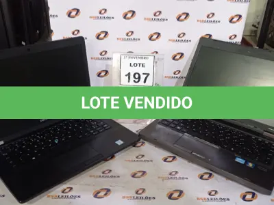 LOTE 197 - 02 NOTEBOOKS MARCAS DELL E HP. (NO ESTADO) ATENÇÃO! FAZER A VISITAÇÃO ANTES DE ARREMATAR, NÃO SABEMOS SE FUNCIONA, LEILÃO NÃO TEM GARANTIA E NEM DEVOLUÇÃO, SUJEITO A POSSÍVEIS AVARIAS VISÍVEIS/OCULTAS E/OU AUSÊNCIA DE COMPONENTES.