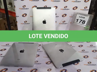 LOTE 178 - 03 IPADS. (NO ESTADO) ATENÇÃO! FAZER A VISITAÇÃO ANTES DE ARREMATAR, NÃO SABEMOS SE FUNCIONA, LEILÃO NÃO TEM GARANTIA E NEM DEVOLUÇÃO, SUJEITO A POSSÍVEIS AVARIAS VISÍVEIS/OCULTAS E/OU AUSÊNCIA DE COMPONENTES.