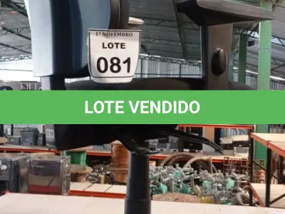 LOTE 081 - 01 CADEIRA GIRATÓRIA ENCOSTO ALTO MARCA CAVALETTI. (NO ESTADO) ATENÇÃO! FAZER A VISITAÇÃO ANTES DE ARREMATAR, NÃO SABEMOS SE FUNCIONA, LEILÃO NÃO TEM GARANTIA E NEM DEVOLUÇÃO, SUJEITO A POSSÍVEIS AVARIAS VISÍVEIS/OCULTAS E/OU AUSÊNCIA DE COMPONENTES.