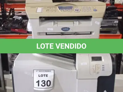 LOTE 130 - 02 IMPRESSORAS MARCAS HP E BROTHER. (NO ESTADO) ATENÇÃO! FAZER A VISITAÇÃO ANTES DE ARREMATAR, NÃO SABEMOS SE FUNCIONA, LEILÃO NÃO TEM GARANTIA E NEM DEVOLUÇÃO, SUJEITO A POSSÍVEIS AVARIAS VISÍVEIS/OCULTAS E/OU AUSÊNCIA DE COMPONENTES.