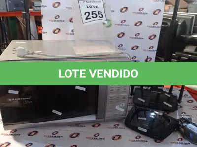 LOTE 255 - 01 MICRO-ONDAS MARCA BRASTEMP E 02 ROTEADORES. (NO ESTADO) ATENÇÃO! FAZER A VISITAÇÃO ANTES DE ARREMATAR, NÃO SABEMOS SE FUNCIONA, LEILÃO NÃO TEM GARANTIA E NEM DEVOLUÇÃO, SUJEITO A POSSÍVEIS AVARIAS VISÍVEIS/OCULTAS E/OU AUSÊNCIA DE COMPONENTES.