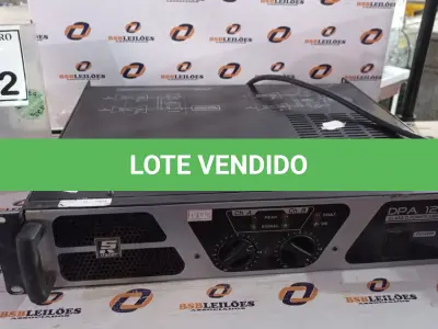 LOTE 322 - 01 AMPLIFICADOR MODELO DPA 1200 MARCA DIGIPOWER. (NO ESTADO) ATENÇÃO! FAZER A VISITAÇÃO ANTES DE ARREMATAR, NÃO SABEMOS SE FUNCIONA, LEILÃO NÃO TEM GARANTIA E NEM DEVOLUÇÃO, SUJEITO A POSSÍVEIS AVARIAS VISÍVEIS/OCULTAS E/OU AUSÊNCIA DE COMPONENTES.