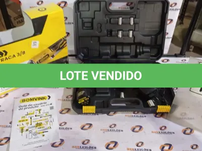 LOTE 167 - 01 CHAVE CATRACA 3/8 COM 02 BATERIAS, MALETA E ACESSÓRIOS. (NO ESTADO) ATENÇÃO! FAZER A VISITAÇÃO ANTES DE ARREMATAR, NÃO SABEMOS SE FUNCIONA. LEILÃO NÃO TEM GARANTIA E NEM DEVOLUÇÃO, SUJEITO A POSSÍVEIS AVARIAS VISÍVEIS/OCULTAS E/OU AUSÊNCIA DE COMPONENTES.