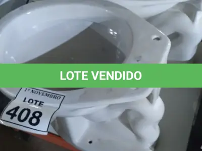 LOTE 408 - 02 VASOS SANITÁRIOS. (NO ESTADO) ATENÇÃO! FAZER A VISITAÇÃO ANTES DE ARREMATAR, NÃO SABEMOS SE FUNCIONA, LEILÃO NÃO TEM GARANTIA E NEM DEVOLUÇÃO, SUJEITO A POSSÍVEIS AVARIAS VISÍVEIS/OCULTAS E/OU AUSÊNCIA DE COMPONENTES.