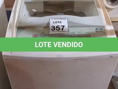 LOTE 357 - 01 MÁQUINA DE LAVAR 8KG 220V MARCA BRASTEMP. (NO ESTADO) ATENÇÃO! FAZER A VISITAÇÃO ANTES DE ARREMATAR, NÃO SABEMOS SE FUNCIONA, LEILÃO NÃO TEM GARANTIA E NEM DEVOLUÇÃO, SUJEITO A POSSÍVEIS AVARIAS VISÍVEIS/OCULTAS E/OU AUSÊNCIA DE COMPONENTES.