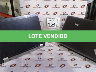 LOTE 154 - 02 NOTEBOOKS MARCAS TOSHIBA E DELL. (NO ESTADO) ATENÇÃO! FAZER A VISITAÇÃO ANTES DE ARREMATAR, NÃO SABEMOS SE FUNCIONA, LEILÃO NÃO TEM GARANTIA E NEM DEVOLUÇÃO, SUJEITO A POSSÍVEIS AVARIAS VISÍVEIS/OCULTAS E/OU AUSÊNCIA DE COMPONENTES.