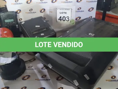 LOTE 403 - 01 SCANNER MODELO G4050 MARCA HP, 01 IMPRESSORA DE CUPOM MARCA BEMATECH, 01 FALSH DE ESTÚDIO COMPACTO 100 MARCA MAKO E 01 GRAVADOR DE ÁUDIO MARCA MARANTZ. (NO ESTADO) ATENÇÃO! FAZER A VISITAÇÃO ANTES DE ARREMATAR, NÃO SABEMOS SE FUNCIONA, LEILÃO NÃO TEM GARANTIA E NEM DEVOLUÇÃO, SUJEITO A POSSÍVEIS AVARIAS VISÍVEIS/OCULTAS E/OU AUSÊNCIA DE COMPONENTES.