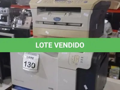 LOTE 130 - 02 IMPRESSORAS MARCAS HP E BROTHER. (NO ESTADO) ATENÇÃO! FAZER A VISITAÇÃO ANTES DE ARREMATAR, NÃO SABEMOS SE FUNCIONA, LEILÃO NÃO TEM GARANTIA E NEM DEVOLUÇÃO, SUJEITO A POSSÍVEIS AVARIAS VISÍVEIS/OCULTAS E/OU AUSÊNCIA DE COMPONENTES.